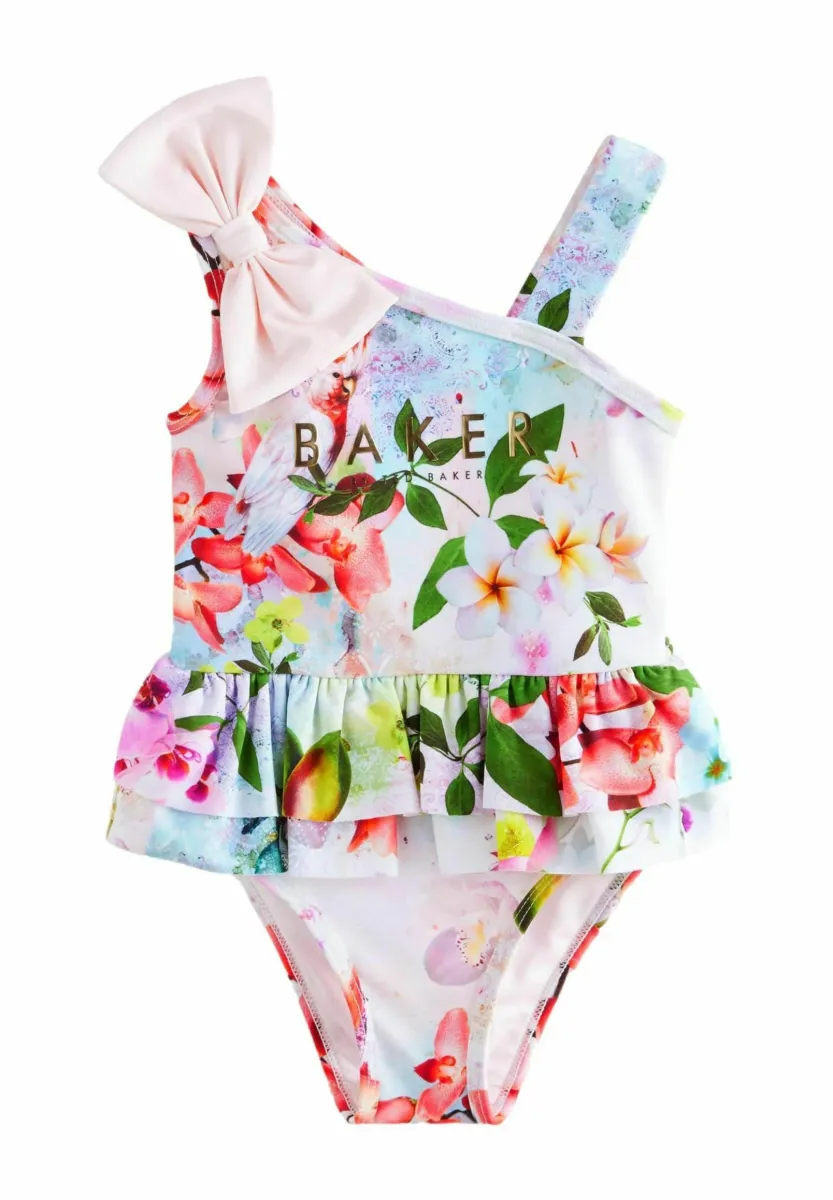 REGULAR FIT - FLORAL BOW SHOULDER - Badeanzug - pink