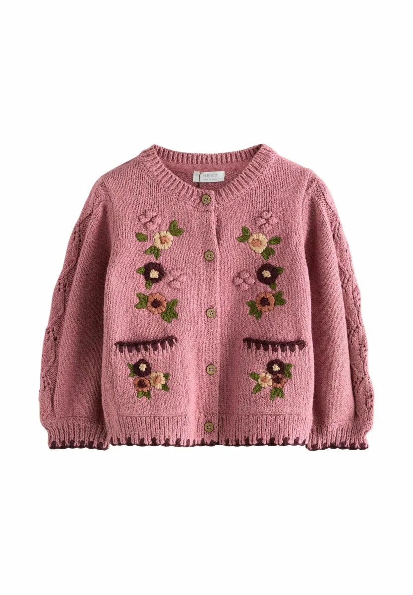 REGULAR FIT - FLORAL PRINT - Strickjacke - pink