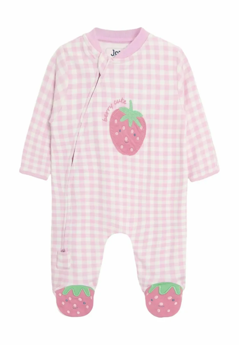 REGULAR FIT - FOOTED APPLIQUÉ ZIP - Strampler - pink