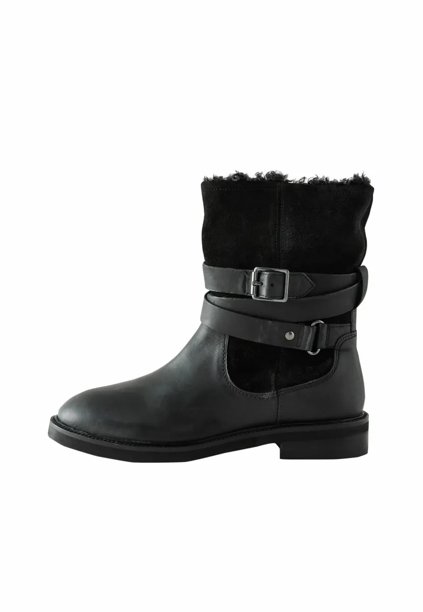 REGULAR FIT - FOREVER COMFORT  BUCKLE - Cowboy-/Bikerstiefelette - new black oiled leather