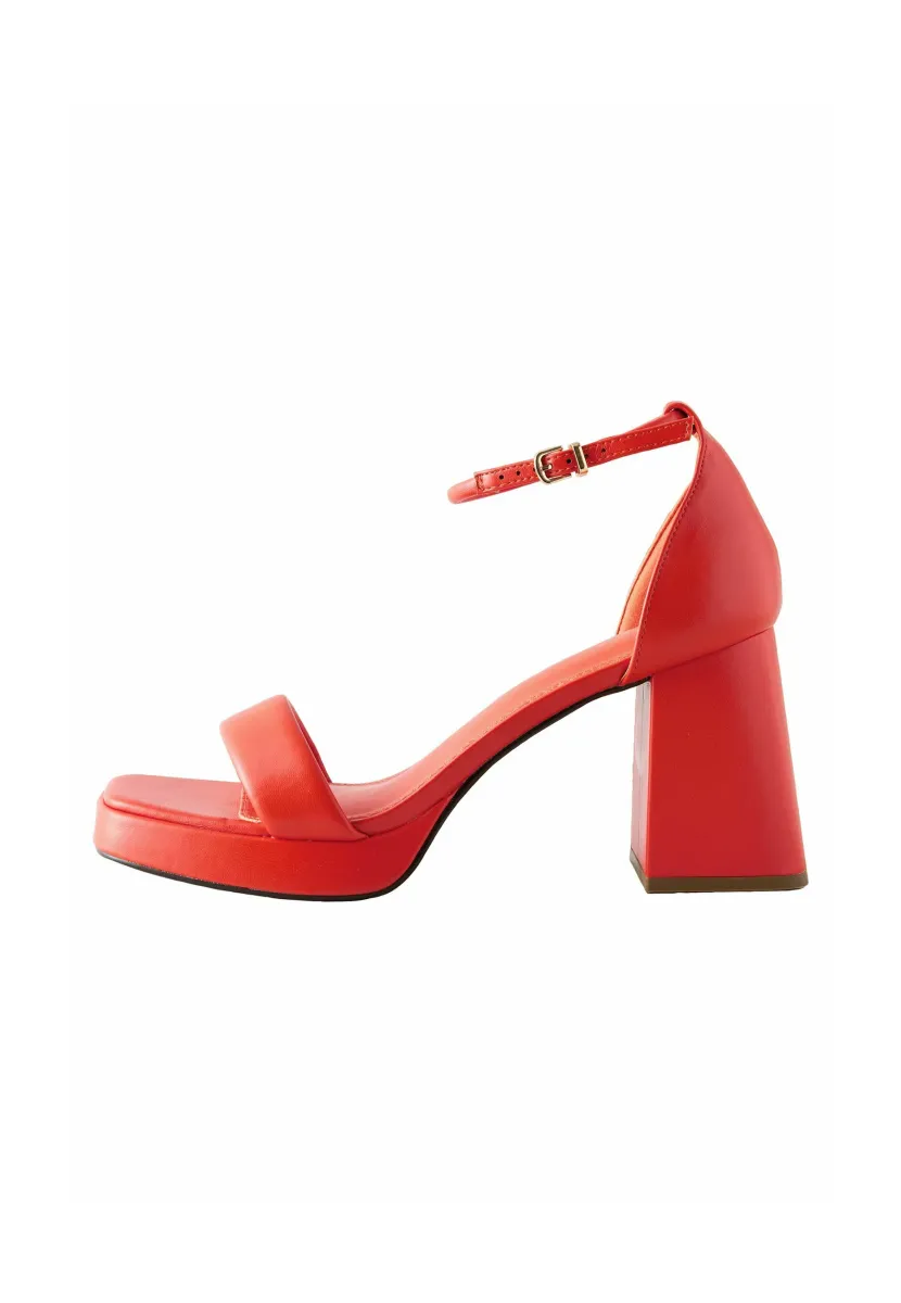 REGULAR FIT - FOREVER COMFORT SQUARE TOE PLATFORM FLARE HEELS - High Heel Sandalette - orange