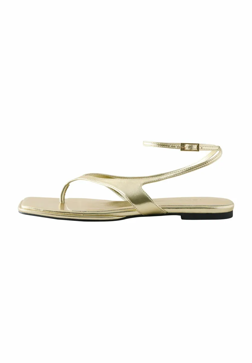 REGULAR FIT-FOREVER COMFORT STRAPPY ANKLE TOE THONG - Badesandale - gold