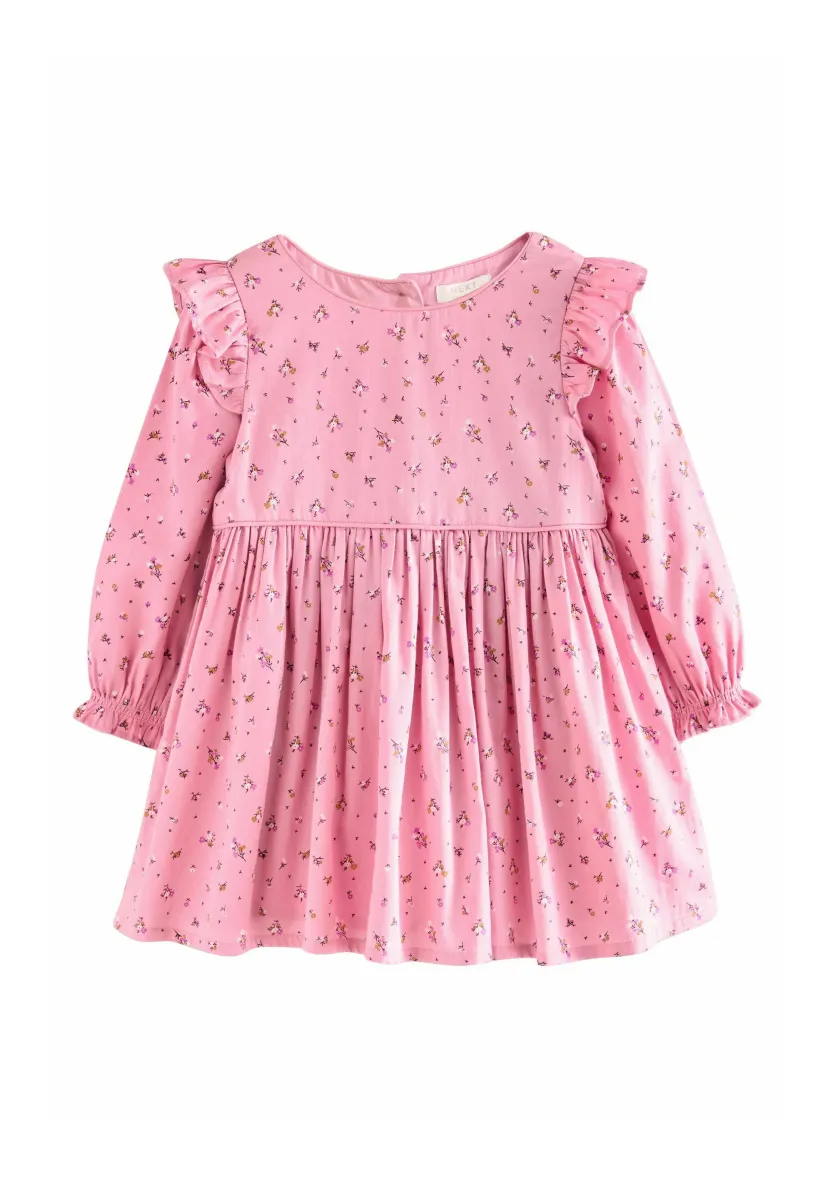 REGULAR FIT - FRILL LONG SLEEVE - Freizeitkleid - pink