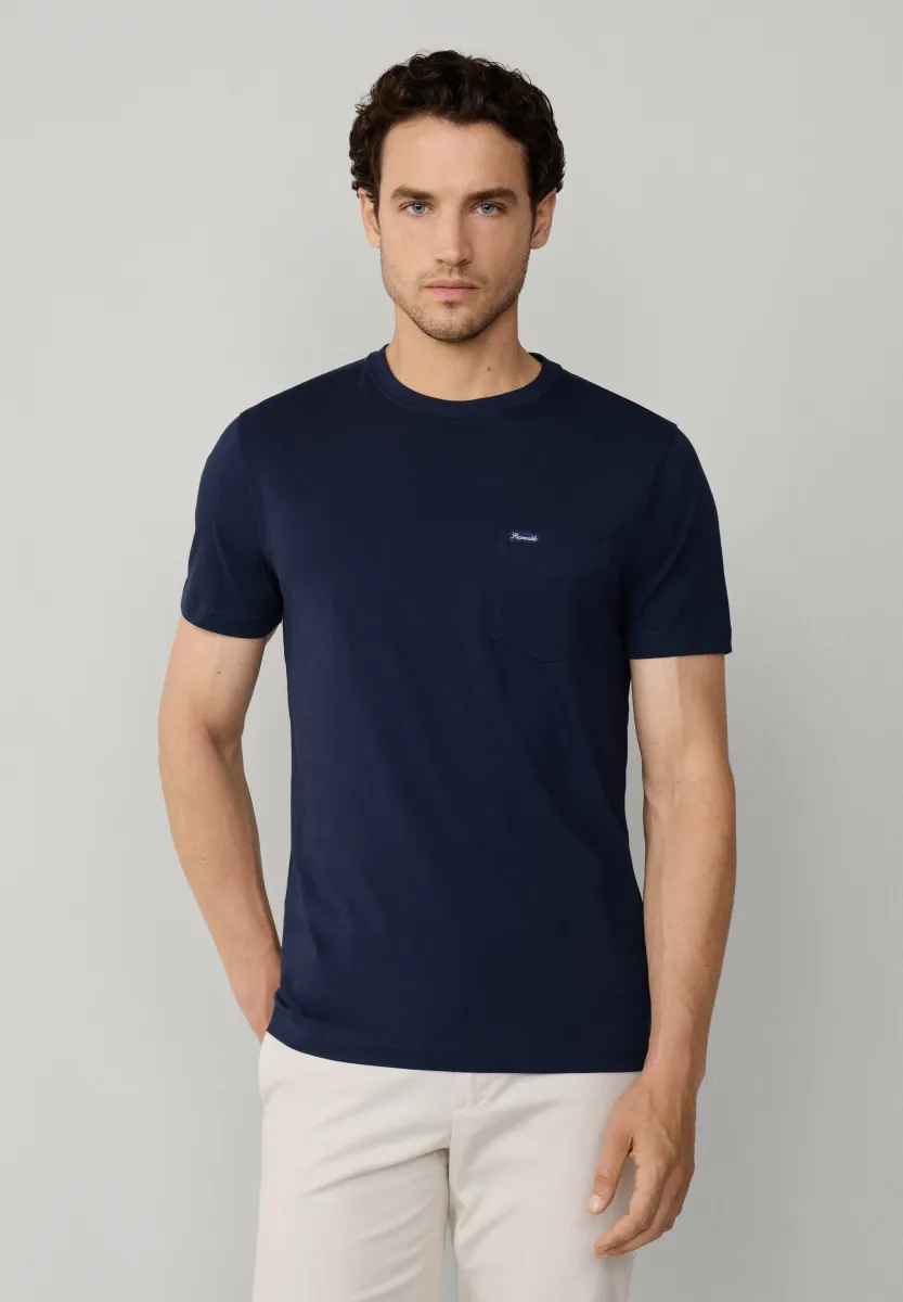 REGULAR FIT FRONT POCKET - T-Shirt basic - marine