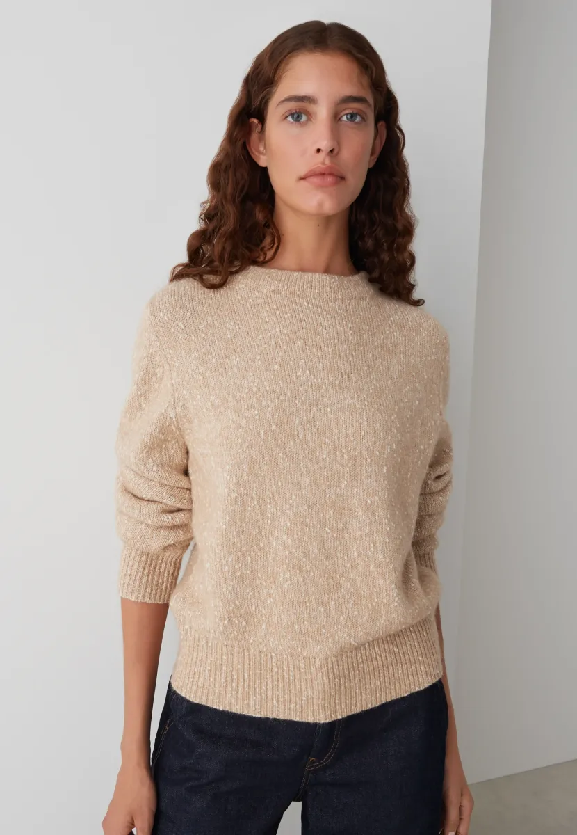 REGULAR FIT FUNNEL NECK TWO TONE - Strickpullover - caramel