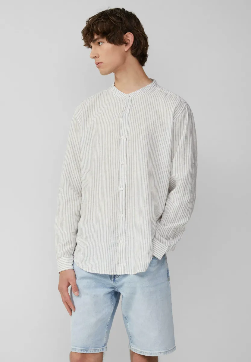 REGULAR FIT GESTREIFTES -MIT KREMPELÄRMELN - Hemd - hellgrün