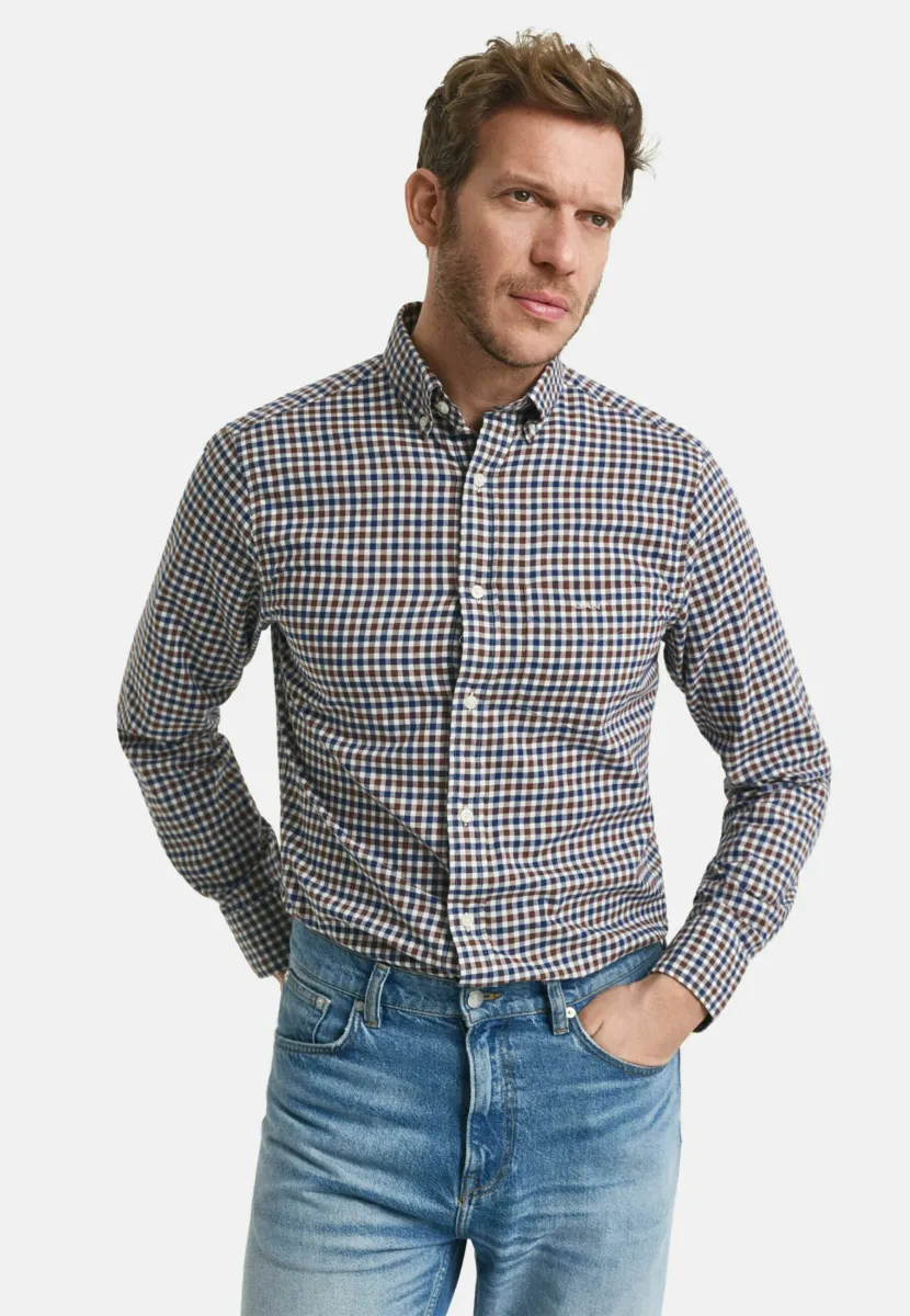 REGULAR FIT GINGHAM - Hemd - mahogany brown