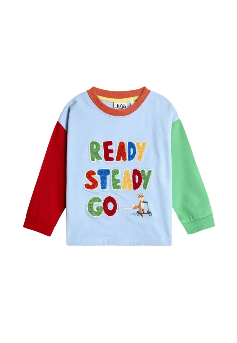 REGULAR FIT - GRAPHIC APPLIQUÉ - Langarmshirt - light blue
