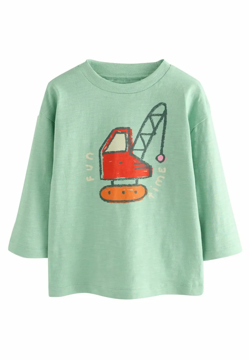 REGULAR FIT GRAPHIC  - Langarmshirt - blue transport digger