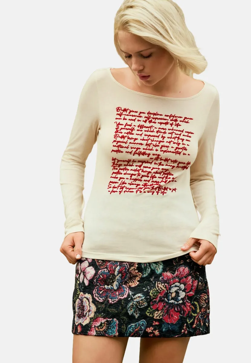 REGULAR FIT - GRAPHIC - Langarmshirt - red ecru