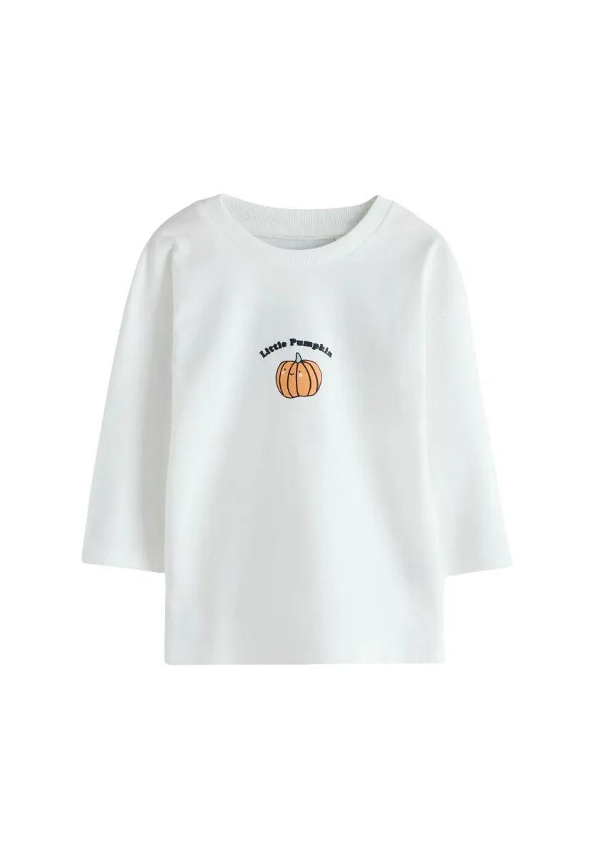 REGULAR FIT - HALLOWEEN LONG SLEEVE GRAPHIC  - Langarmshirt - white little pumpkin