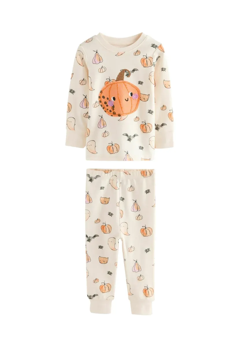 REGULAR FIT HALLOWEEN SNUGGLE SET - Nachtwäsche Set - ecru white pumpkin print