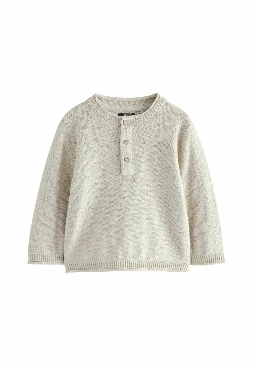 REGULAR FIT - HENLEY - Strickpullover - neutral