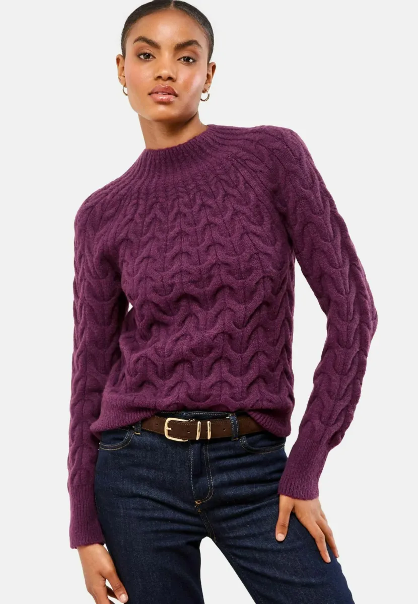 REGULAR FIT - HIGH NECK  - Strickpullover - berry red