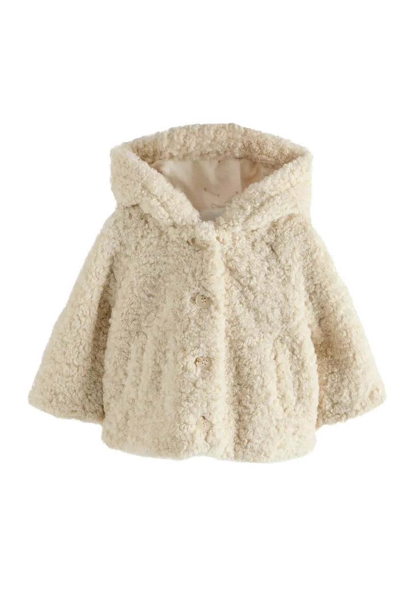 REGULAR FIT - HOODED BORG - Fleecejacke - cream