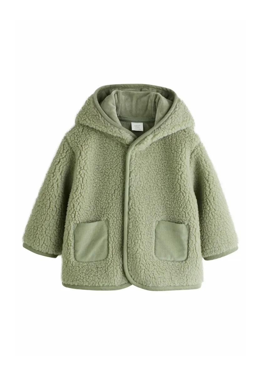 REGULAR FIT -  HOODED BORG - Fleecejacke - sage green