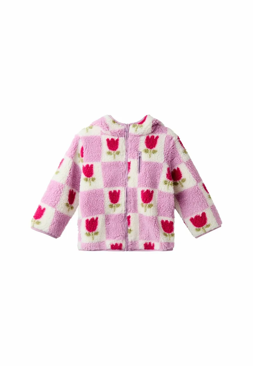 REGULAR FIT - HOODED - Fleecejacke - purple tulip checkerboard