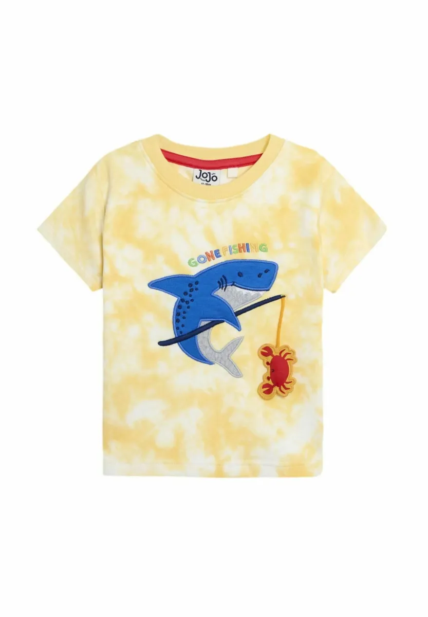 REGULAR FIT - INTERACTIVE APPLIQUÉ - T-Shirt print - yellow shark