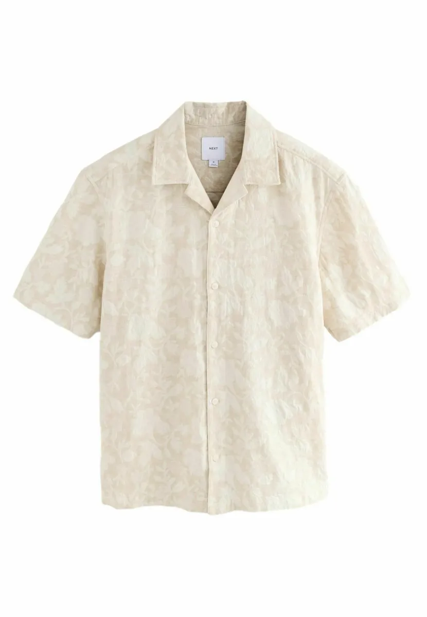 REGULAR FIT - JACQUARD PRINTED SHORT SLEEVE - Hemd - neutral