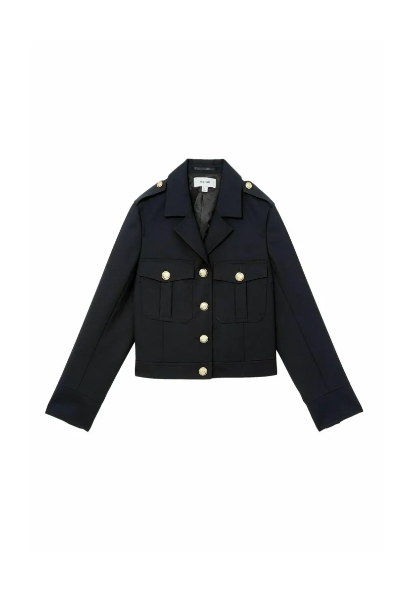 REGULAR FIT- JAQUE TWIN POCKET CROPPED - Blazer - black