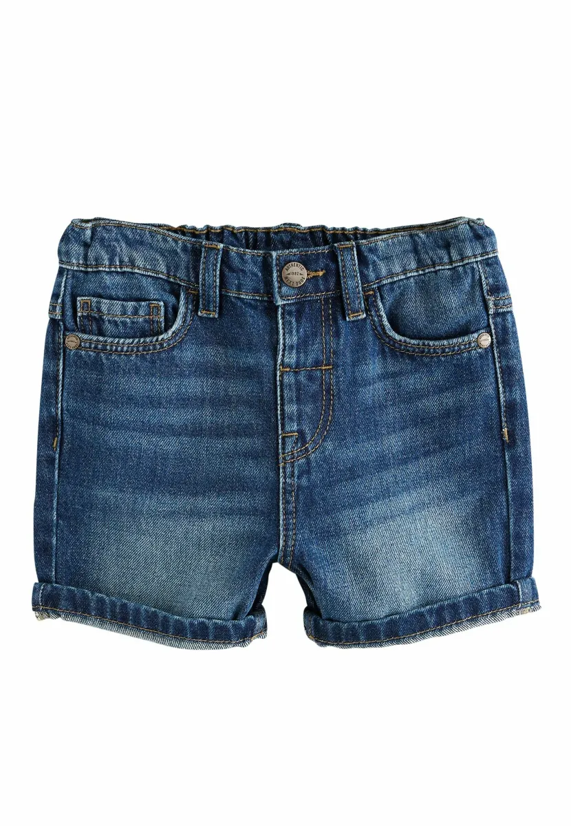 REGULAR FIT - Jeans Shorts - mid blue