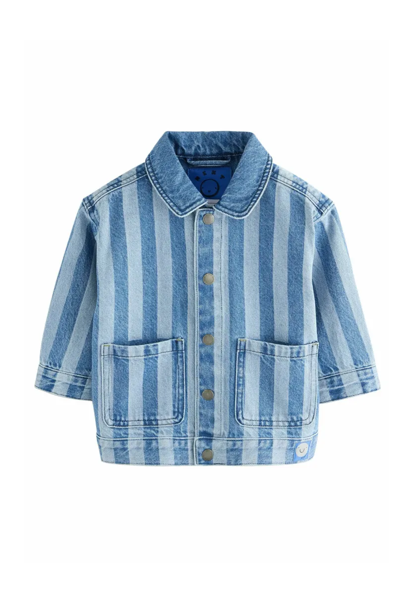 REGULAR FIT - Jeansjacke - blue stripe