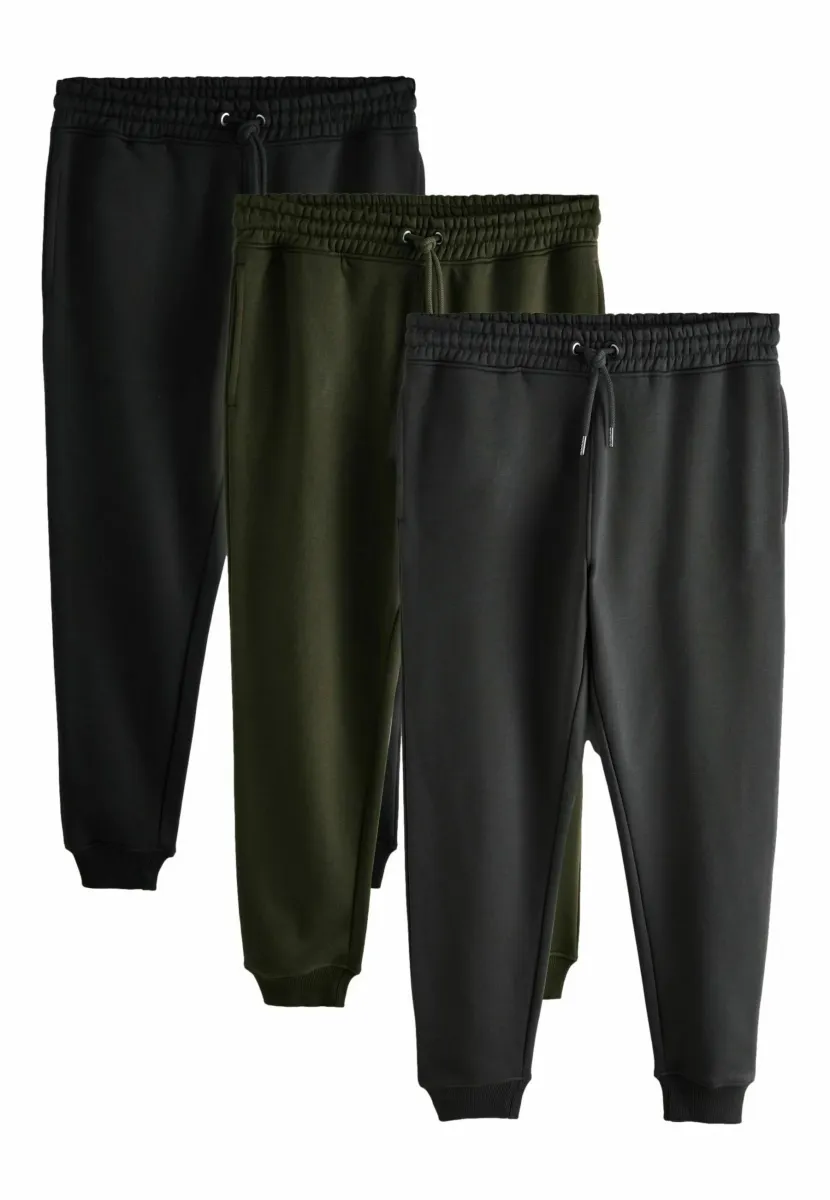 REGULAR FIT - JOGGERS 3 PACK  - Jogginghose - black slate grey khaki green