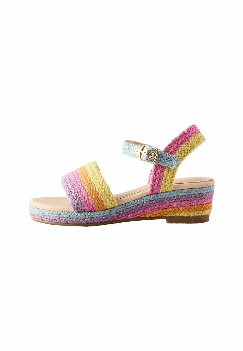 REGULAR FIT - Keilsandalette - rainbow jute