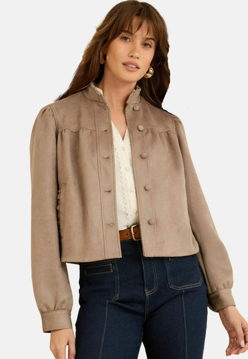 REGULAR FIT  - Kunstlederjacke - tan brown
