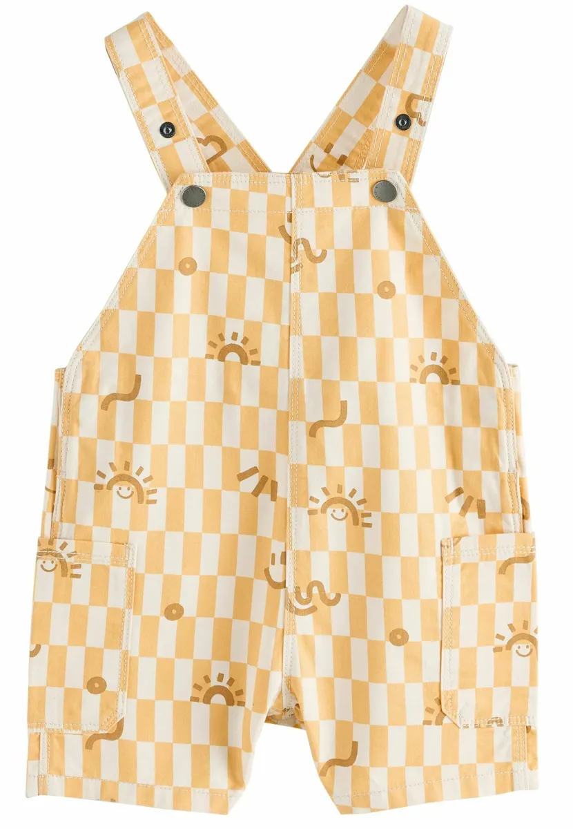 REGULAR FIT - Latzhose - yellow checkerboard