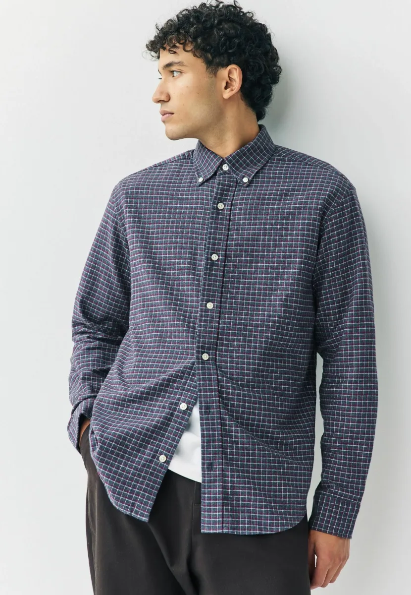 REGULAR FIT LONG SLEEVE CHECK  - Hemd - navy blue