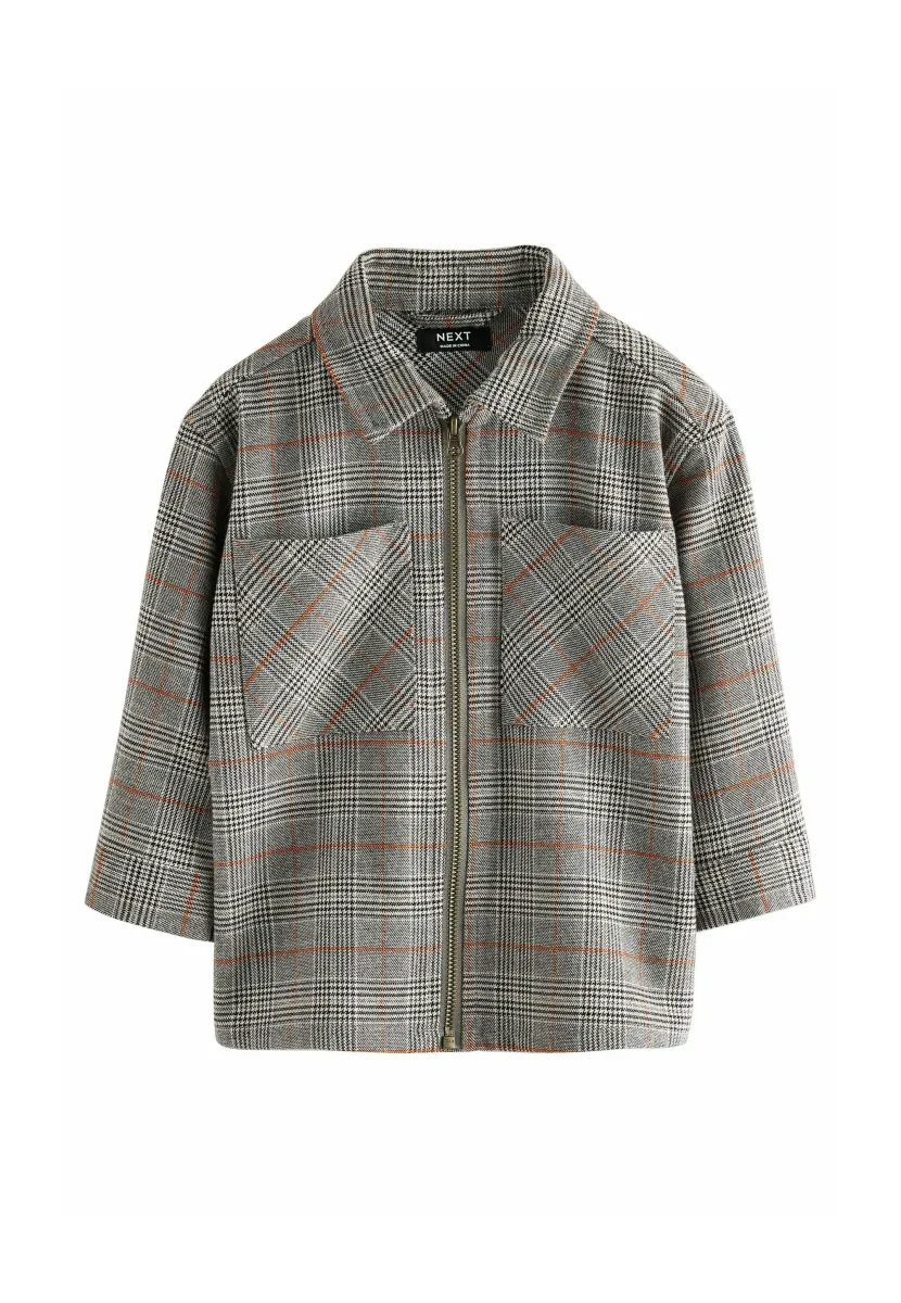 REGULAR FIT - LONG SLEEVE CHECK ZIP THROUGH - Hemd - grey