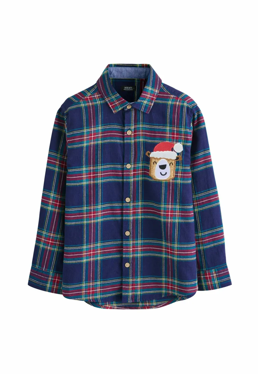 REGULAR FIT - LONG SLEEVE CHRISTMAS TARTAN CHECK CHARACTER - Hemd - navy tartan