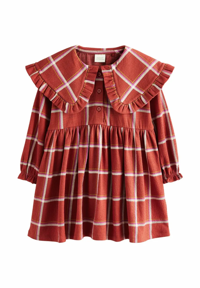 REGULAR FIT - LONG SLEEVE COLLARED - Blusenkleid - red check