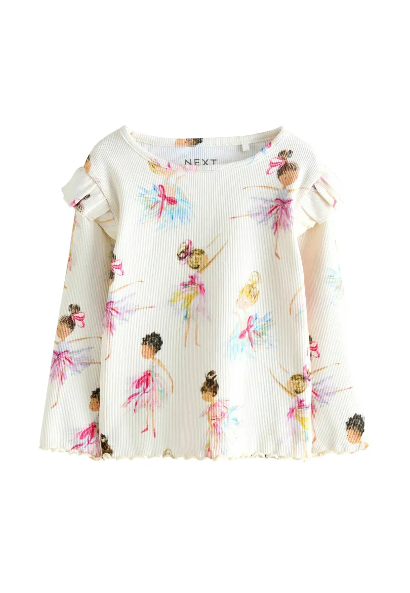 REGULAR FIT - LONG SLEEVE FRILL - Langarmshirt - beige