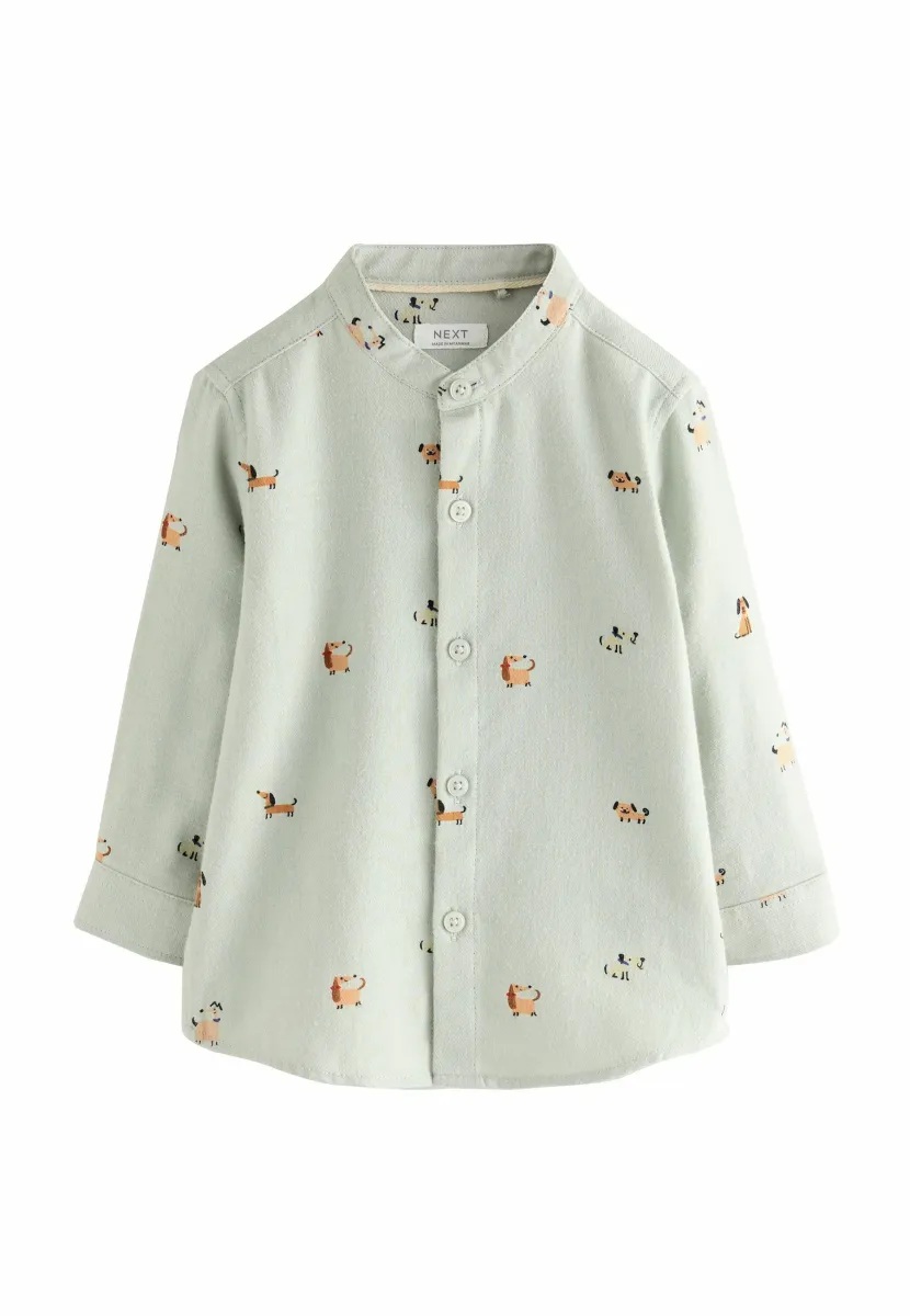 REGULAR FIT LONG SLEEVE GRANDAD COLLAR ALL OVER PRINT CHARACTER - Hemd - mint green dog