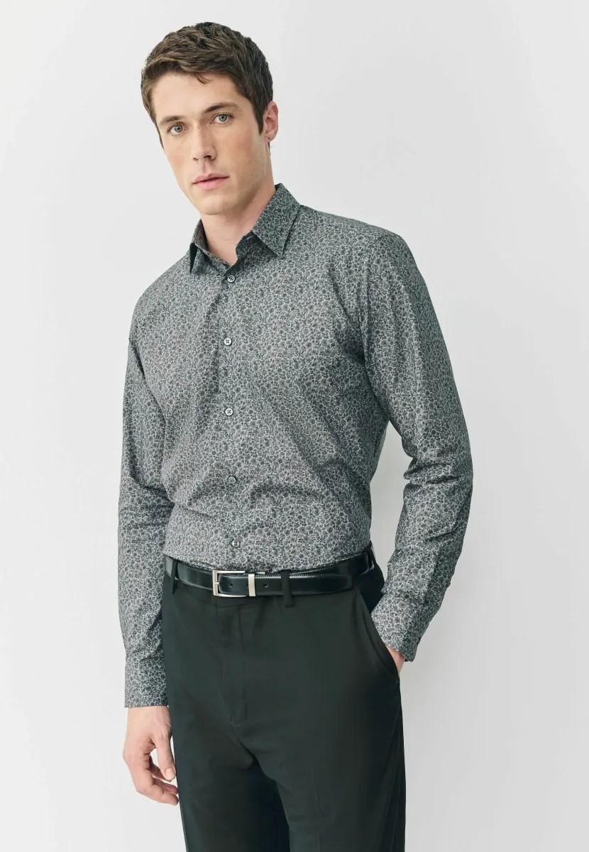 REGULAR FIT LONG SLEEVE LIBERTY PRINT  - Hemd - grey ditsy