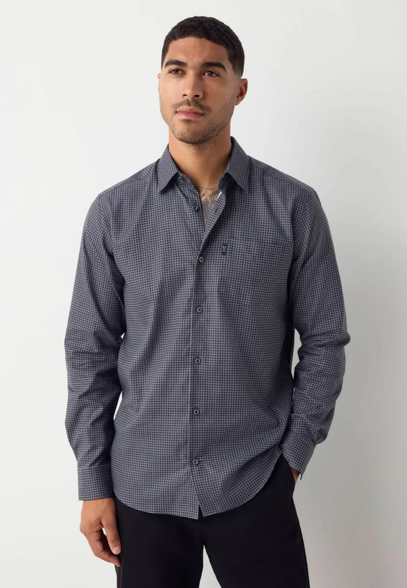 REGULAR FIT - LONG SLEEVE PRINT - Hemd - black gold link
