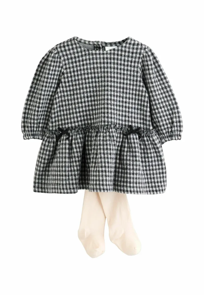 REGULAR FIT - LONG SLEEVE SET - Freizeitkleid - black grey gingham