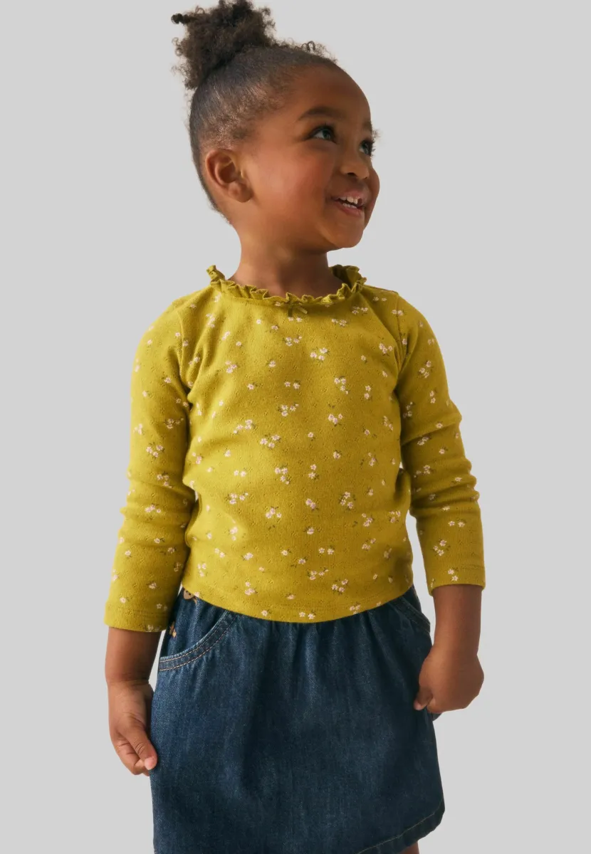 REGULAR FIT - LONG SLEEVE  - Strickpullover - green ditsy floral