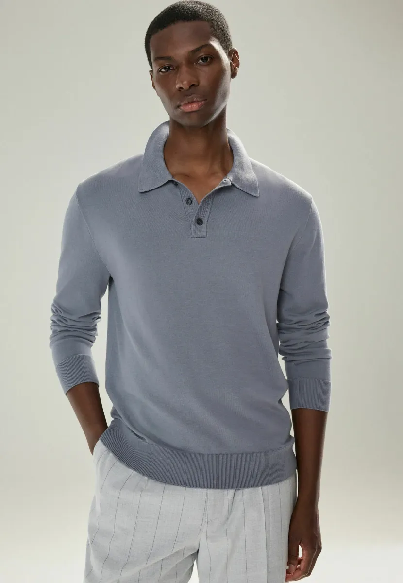 REGULAR FIT -LONG SLEEVE  - Strickpullover - slate blue