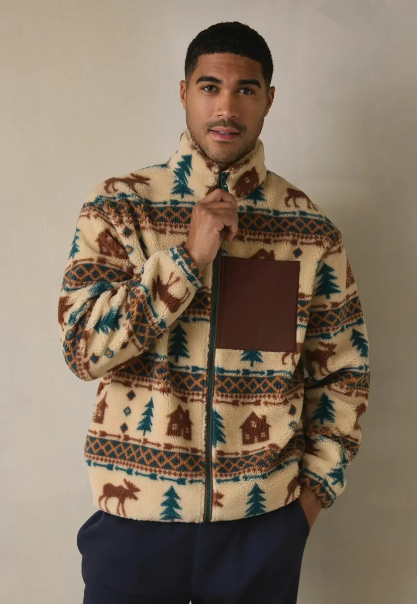 REGULAR FIT - MATCHING FAMILY ZIP THROUGH - Fleecejacke - neutral