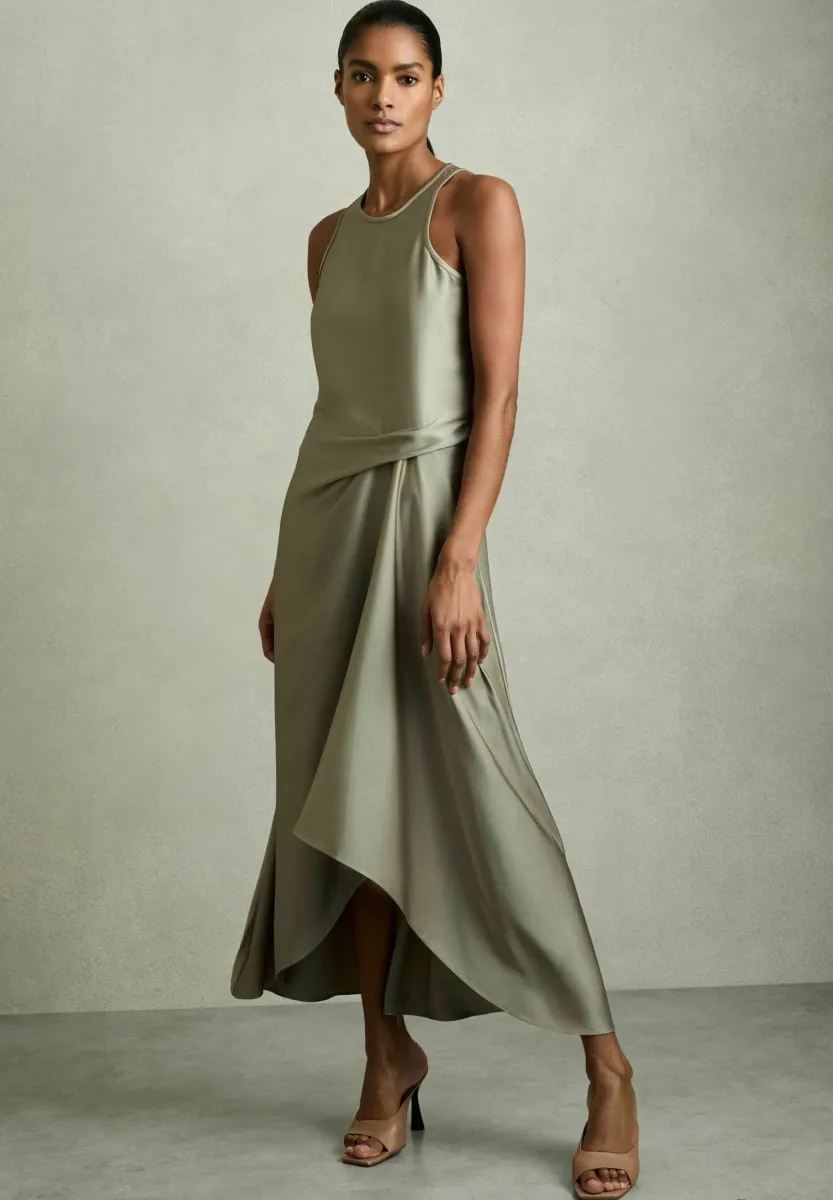 REGULAR FIT - MICAH DRAPE TUCK - Ballkleid - khaki