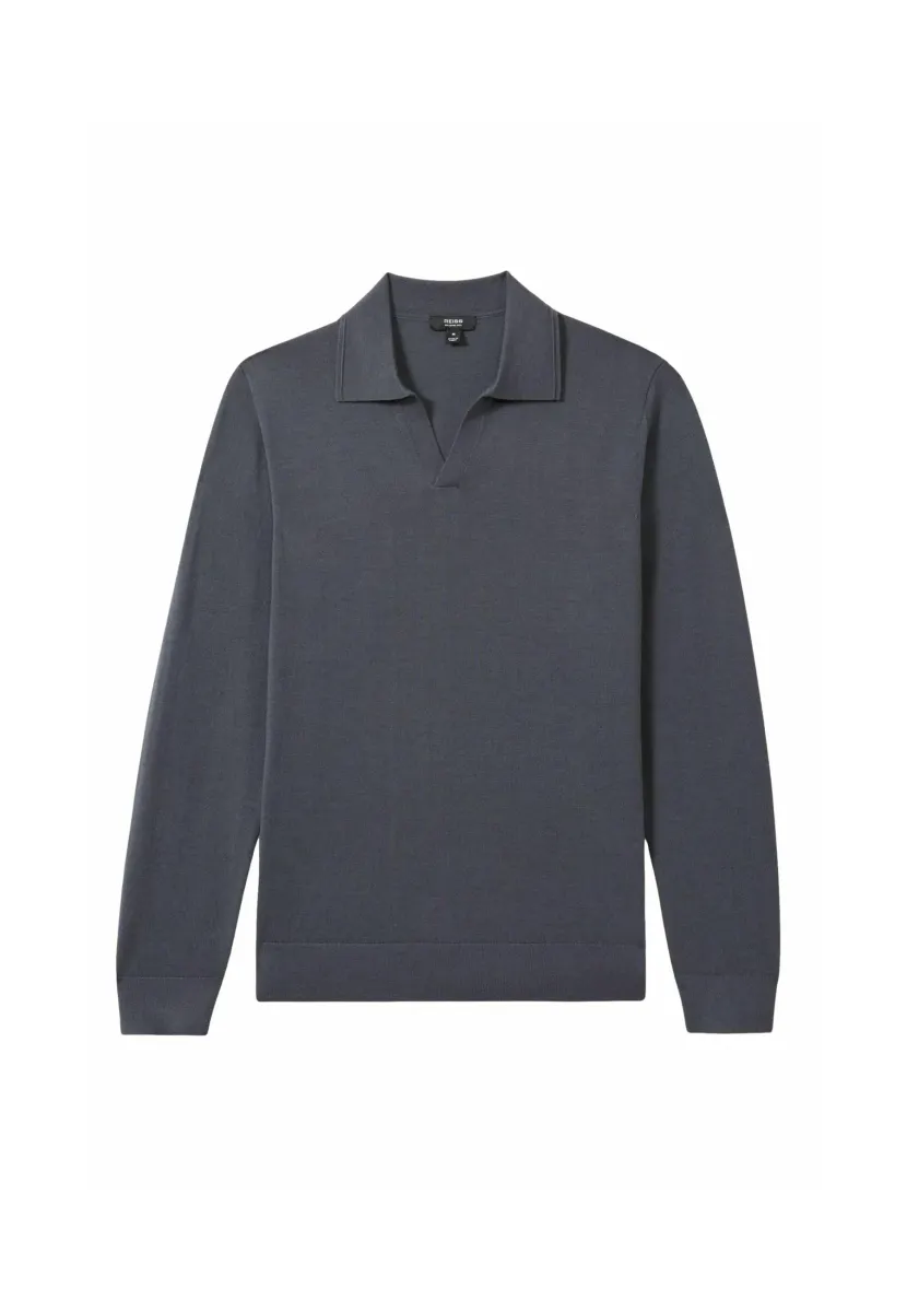 REGULAR FIT  MILBURN OPEN COLLAR  - Langarmshirt - blackened blue
