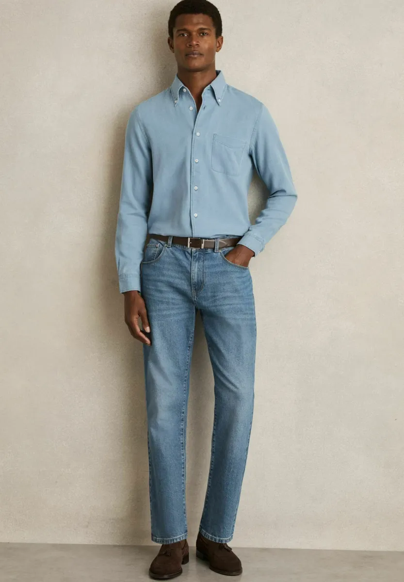 REGULAR FIT - MINOA BUTTON-DOWN CHAMBRAY - Hemd - washed blue