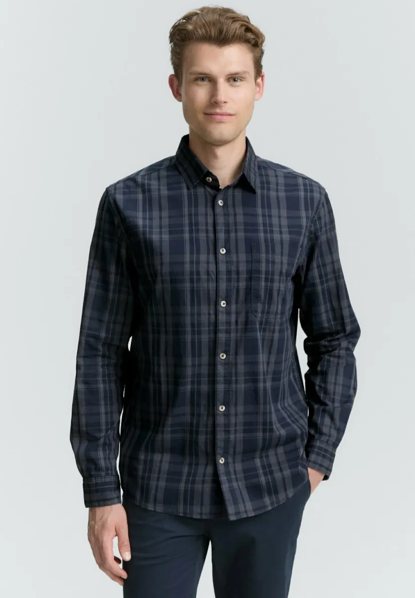 REGULAR FIT MIT KARO-MUSTER - Hemd - navy tonal check