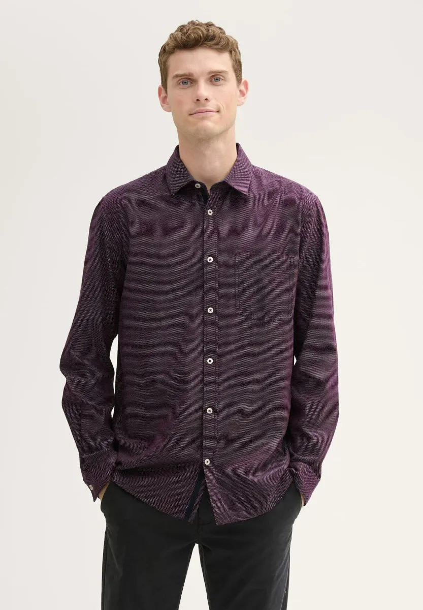 REGULAR FIT MIT STRUKTUR - Hemd - purple diagonal structure