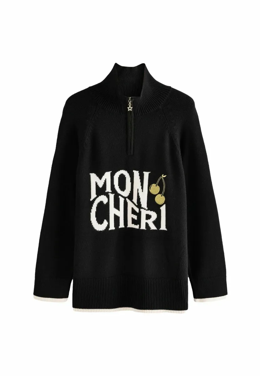 REGULAR FIT - MON CHERI   - Strickpullover - black