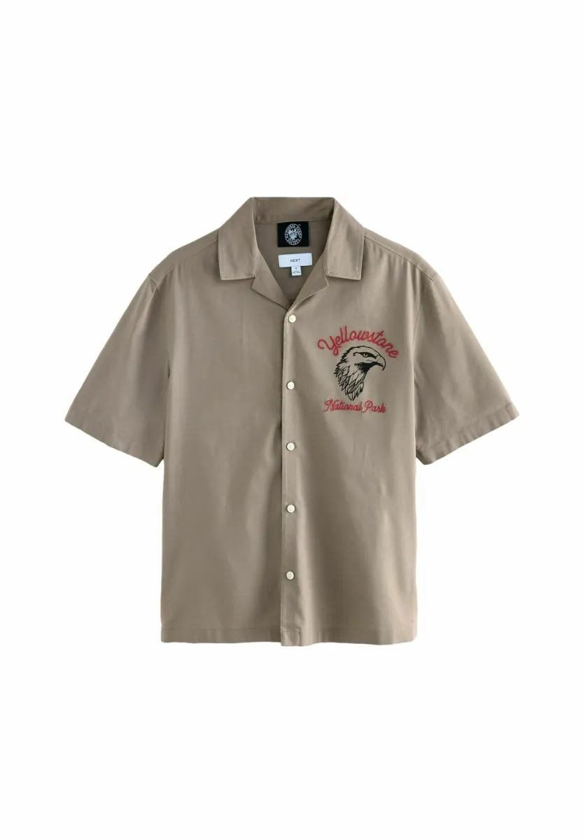 REGULAR FIT - NATIONAL PARK BACK PRINT SHORT SLEEVE  - Hemd - stone natural