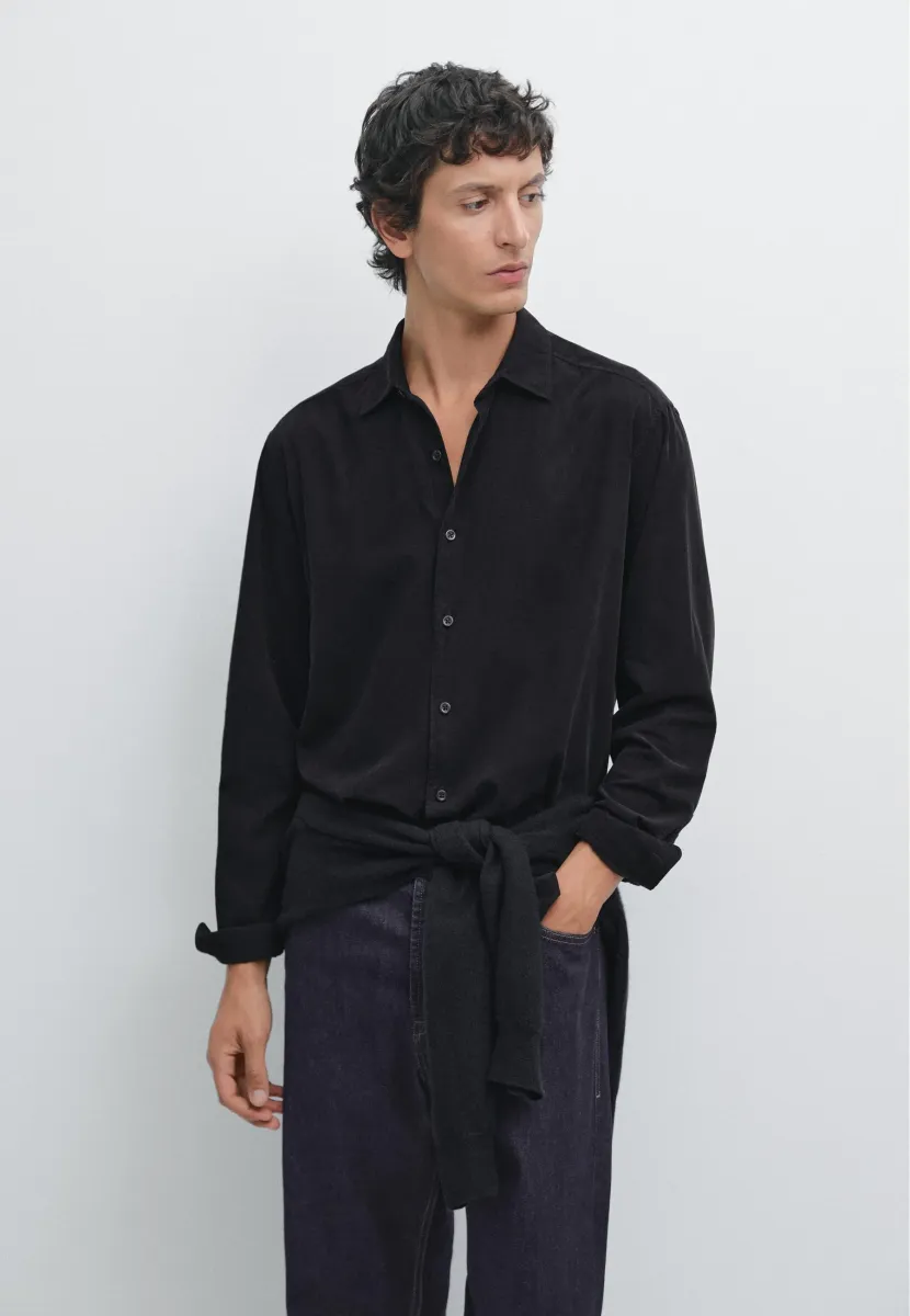 REGULAR FIT NEEDLECORD - Hemd - dark blue